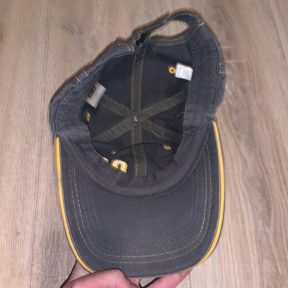 Cat grey yellow cotton distressed baseball hat - Picture 5 of 6